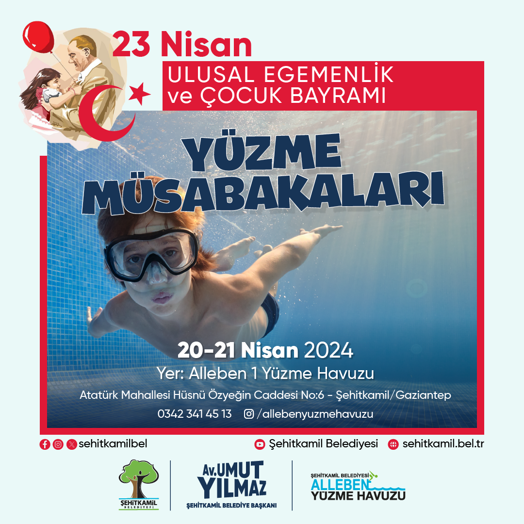 23 Nisan Ulusal Egemenlik ve Çocuk Bayramı Yüzme Yarışmaları